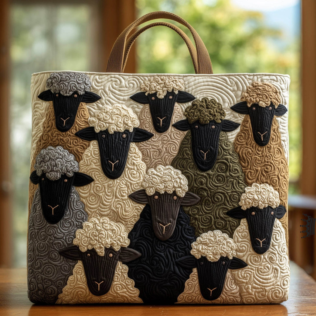Τσάντα Tote με Κέντημα Sheep Heaven - Κωδικός GFTOHD8294