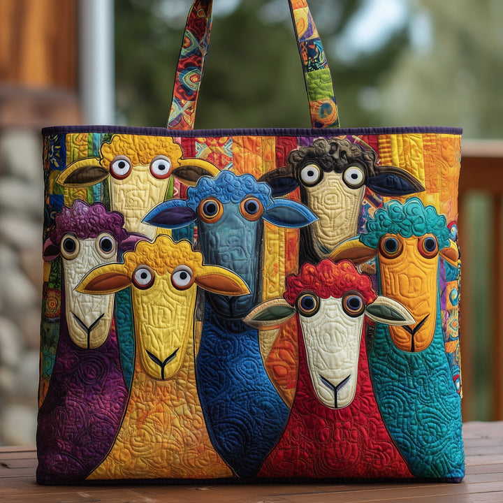 Τσάντα Tote με Κέντημα Sheep Heaven - Κωδικός GFTOHD8294