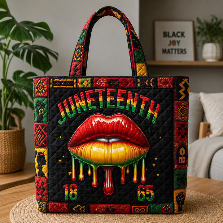 Τσάντα Tote με Κέντημα Freedom Lips για Juneteenth - Κωδικός GFTOHNL238