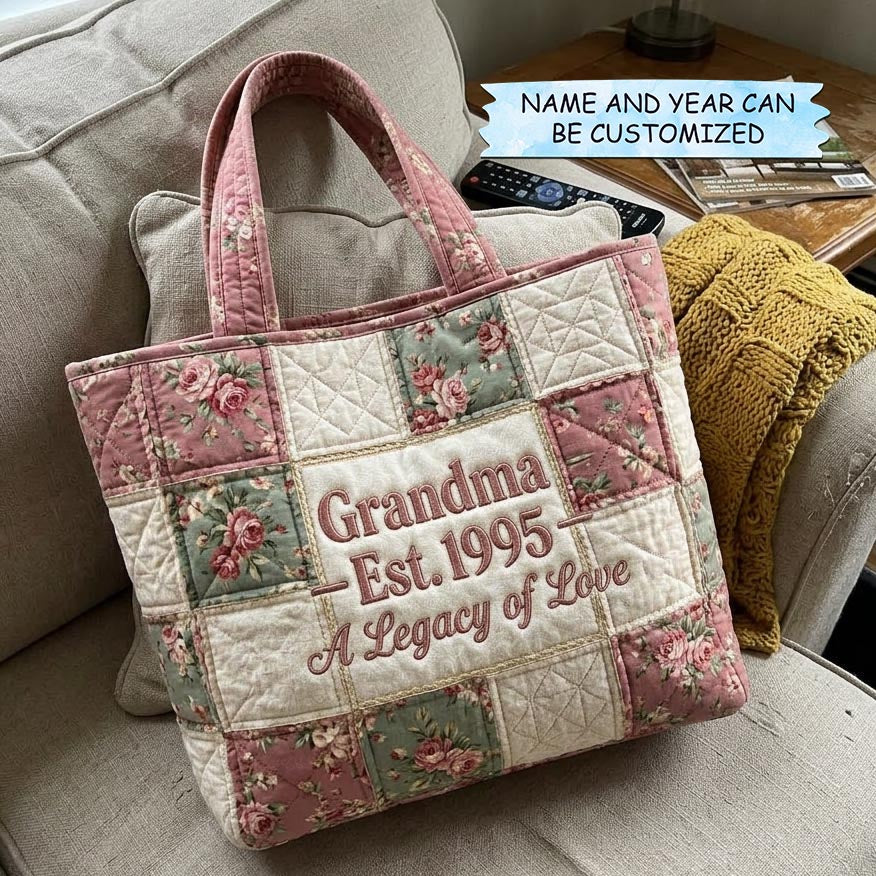 Τσάντα Tote με Κέντημα για Μαμά Bloom - Κωδικός QTCUZ GFTOMA10339