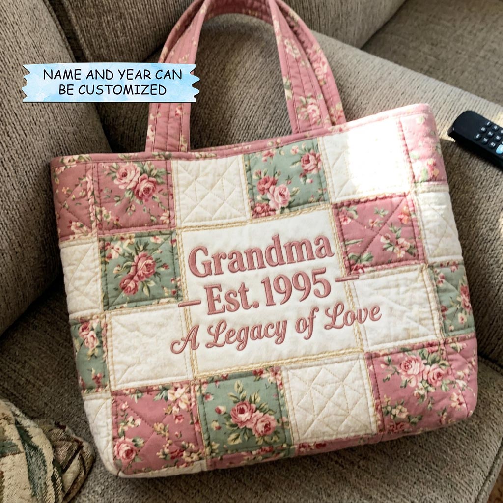 Τσάντα Tote με Κέντημα για Μαμά Bloom - Κωδικός QTCUZ GFTOMA10339