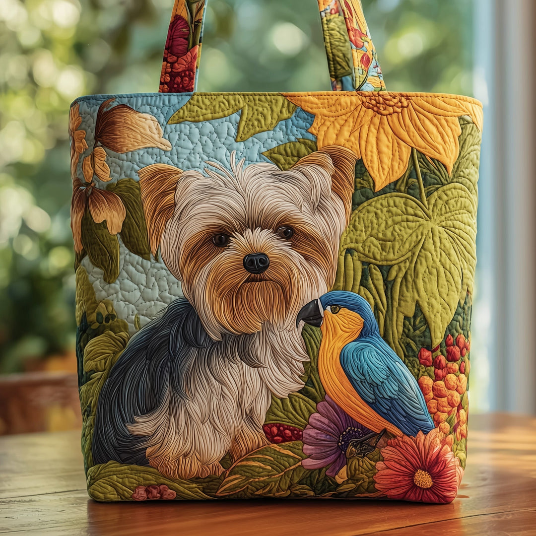 Τσάντα Tote με Κέντημα Yorkshire Terrier - Κωδικός GFTOMA3190