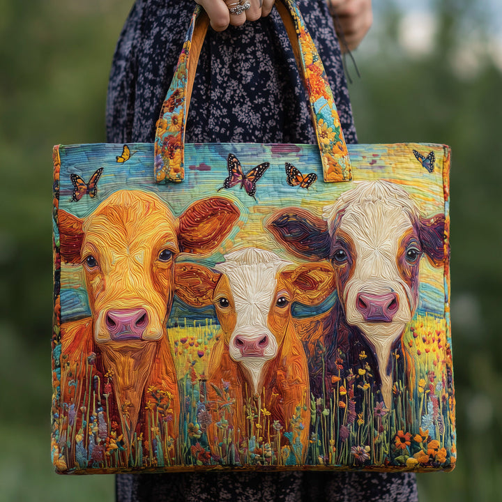 Τσάντα Tote Moo Meadows με Κέντημα GFTOMA3382