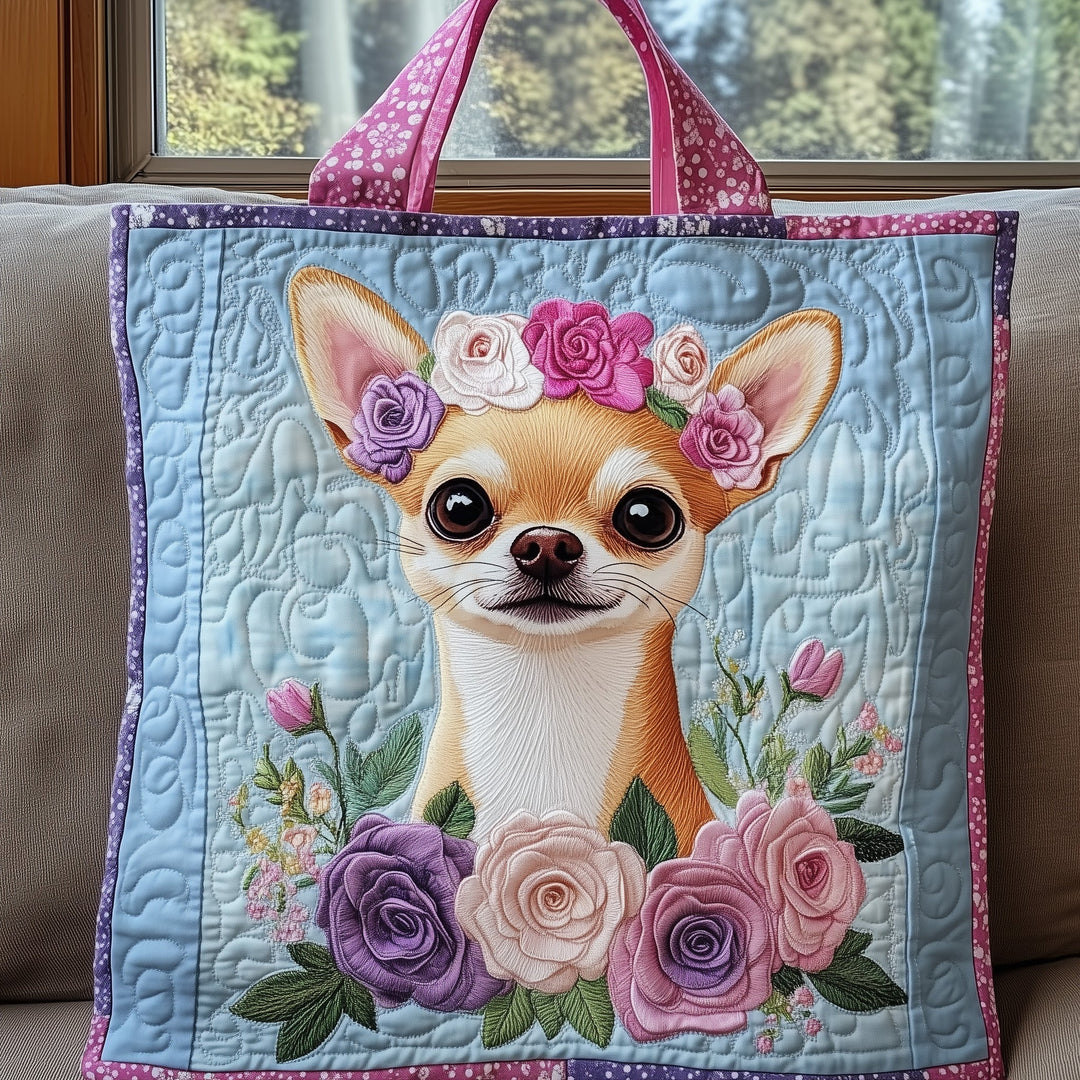 Τσάντα Tote με Κέντημα Chihuahua - Κωδικός GFTOMA4624