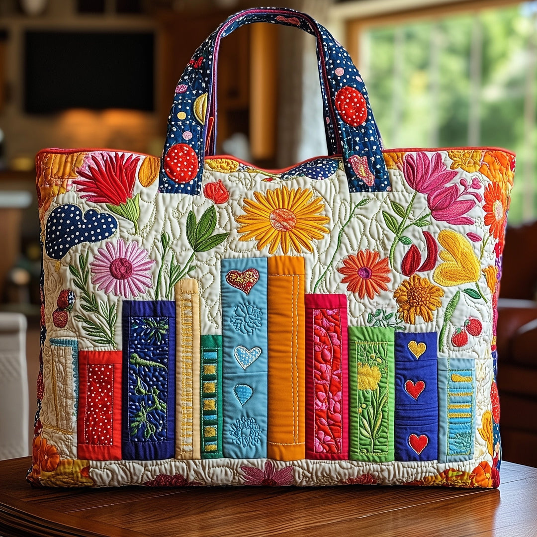Τσάντα Tote με Κέντημα Bookworm GFTONL4868