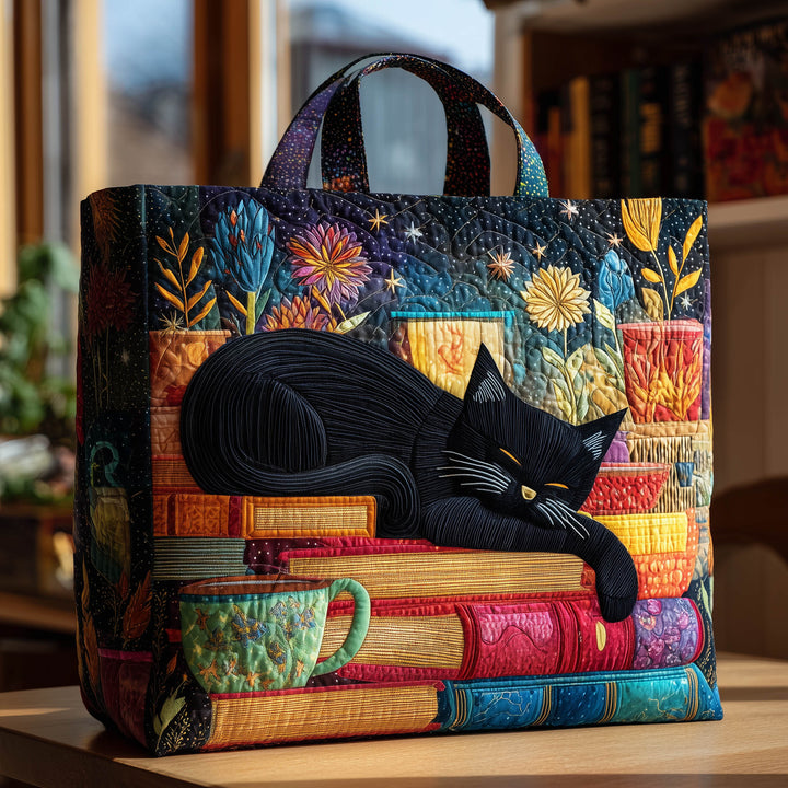 Τσάντα Tote με Κέντημα Γατάκι για Ύπνο GFTONL5014