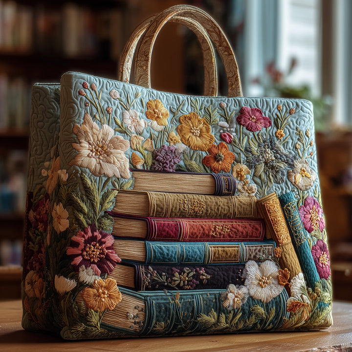 Τσάντα Tote με Κέντημα Book Haven - Κωδικός GFTONL5224