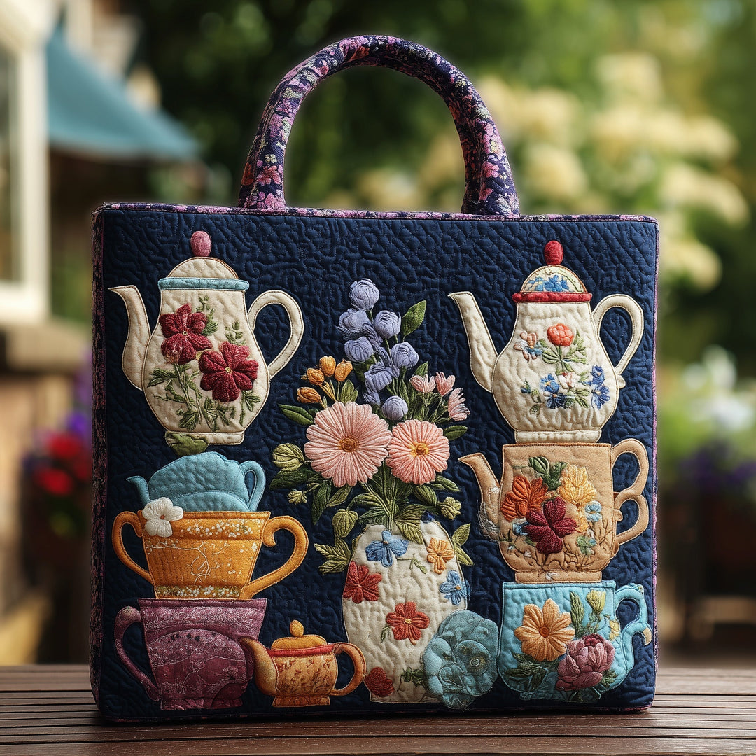Τσάντα Tote με Ανθοστόλισμα και Κέντημα GFTONL5623