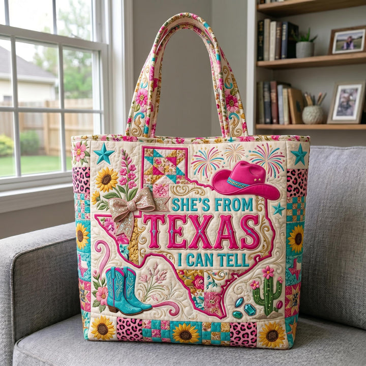 Τσάντα Tote με Κέντημα Texas Pride - Κωδικός GFTONMU677