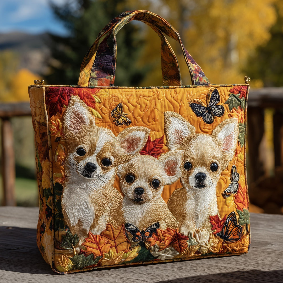 Φθινοπωρινή Τσάντα Tote Chihuahua με Κουβέρτα - Κωδικός GFTONT2340