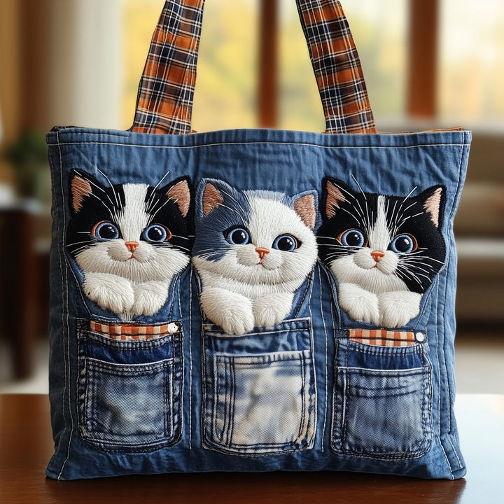Τσάντα Tote με Γατάκι και Κουβερτούρα GFTONT4068