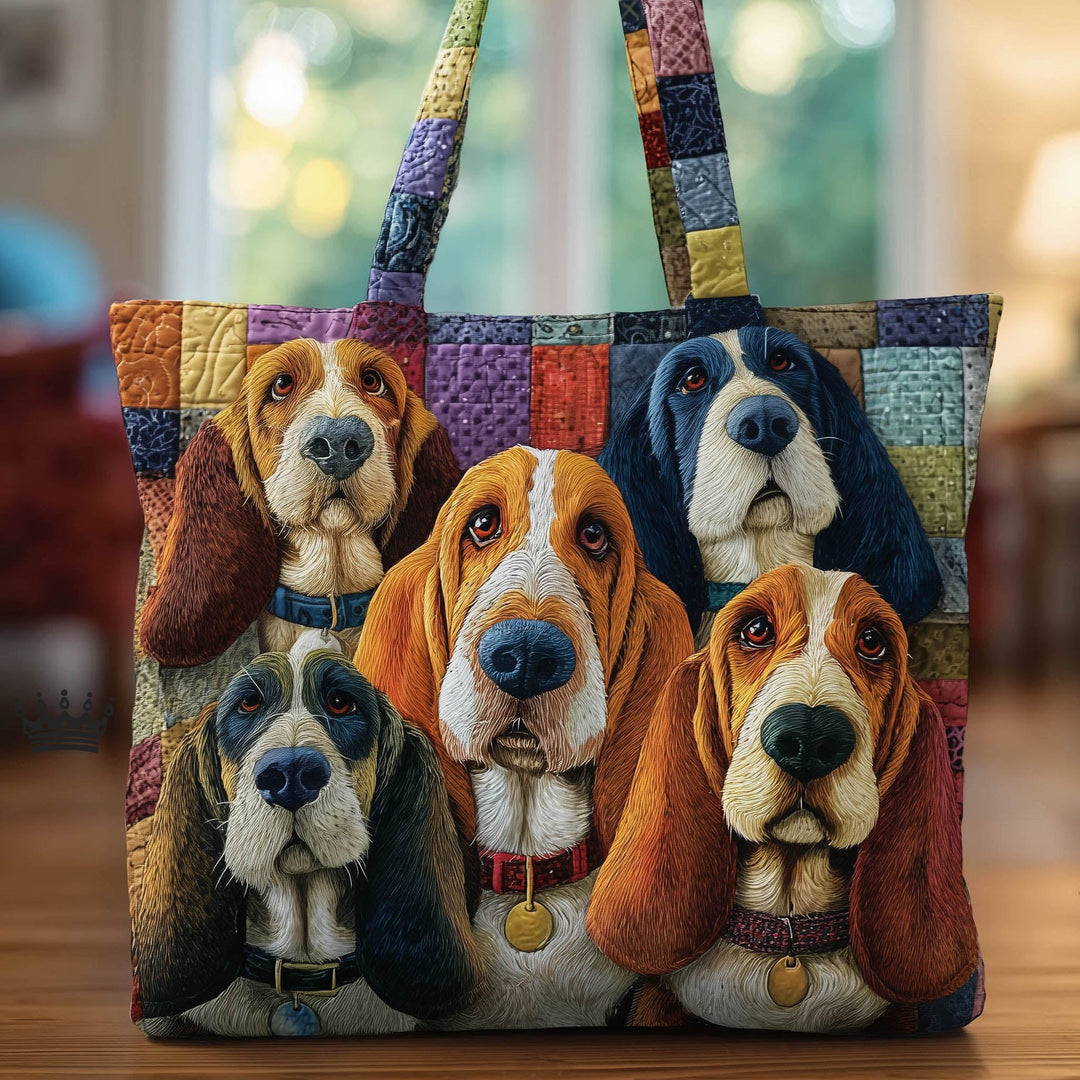 Τσάντα Tote Basset Hound με Κέντημα GFTONT6030