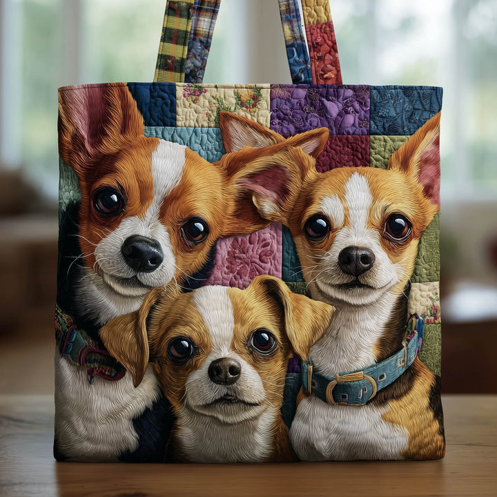 Τσάντα Tote με Κέντημα Chihuahua - Κωδικός GFTONT6111