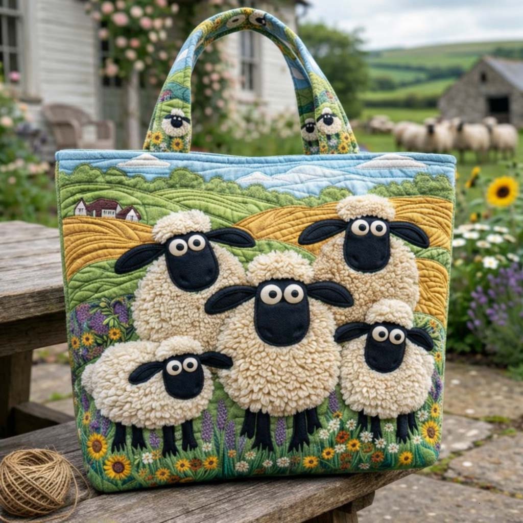 Τσάντα Tote με Κουβερτούρα Sheep Serenity - Κωδικός GFTOQA2258