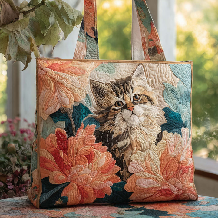 Τσάντα Tote με Κέντημα Παιωνίας - Κωδικός GFTOQA590