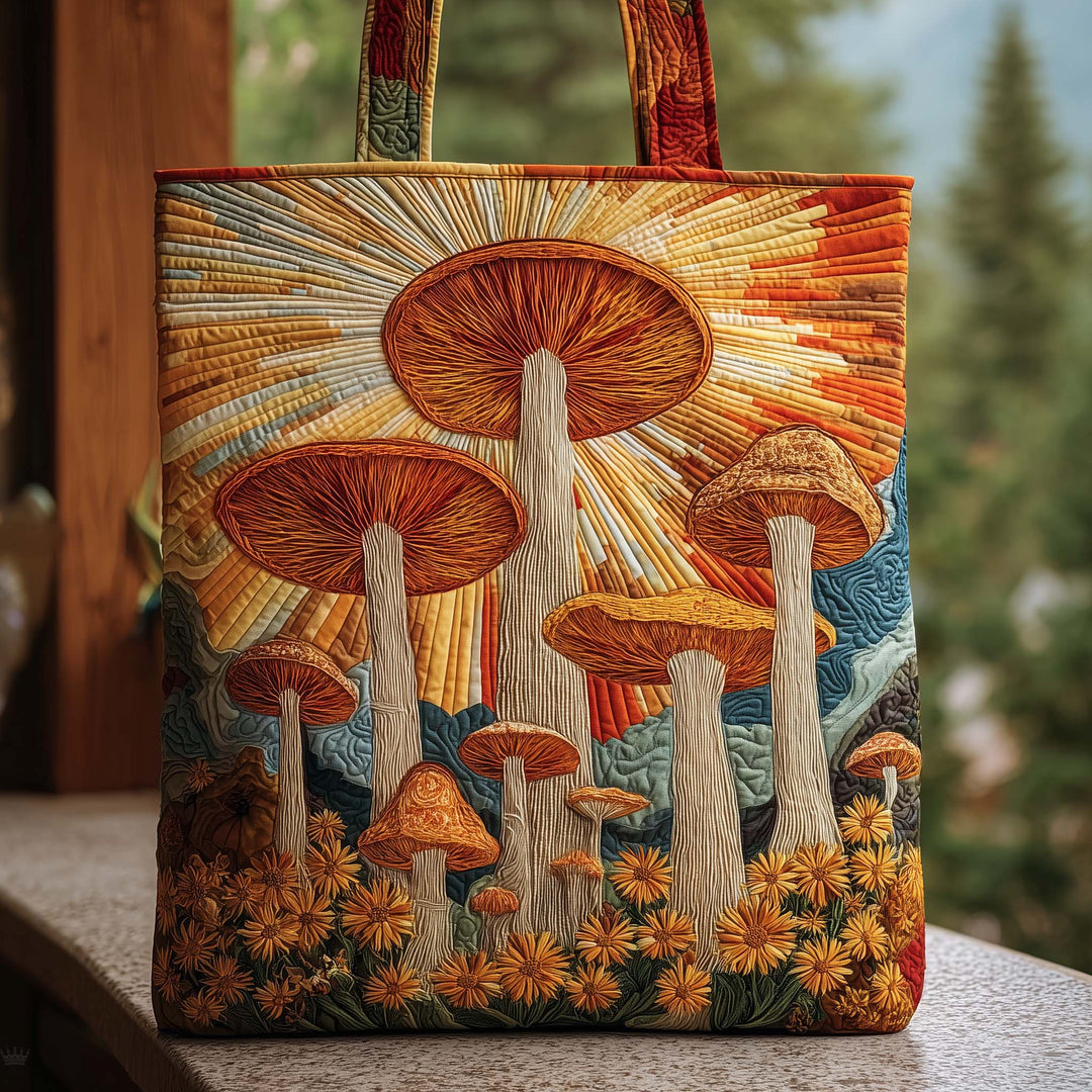 Sunflare Fungi Tote Bag with Quilted Design GFTOQA602