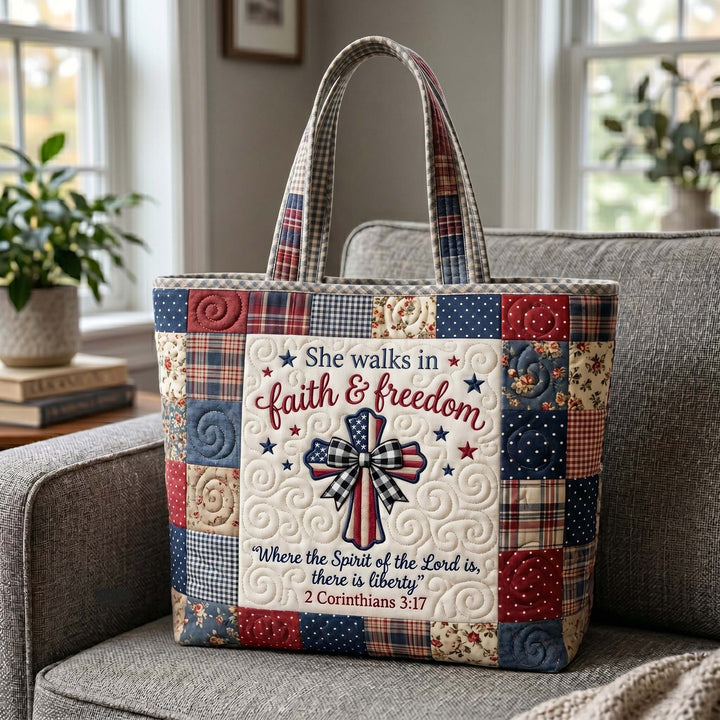 Faith Liberty Quilted Tote Bag - Model GFTOTP19467