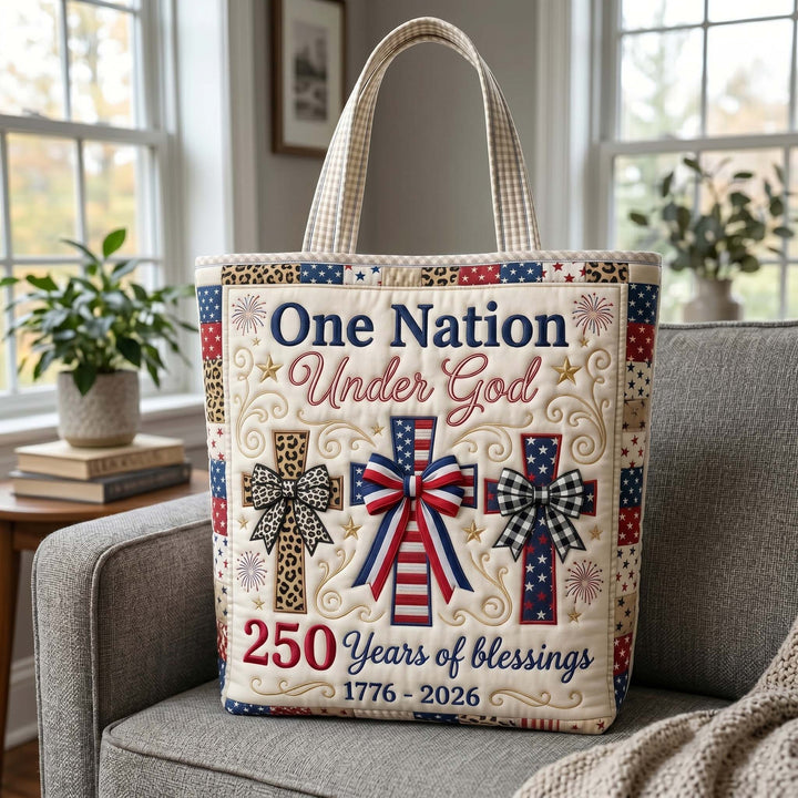 Τσάντα Tote με Κέντημα Faith Liberty - Κωδικός GFTOTP19469