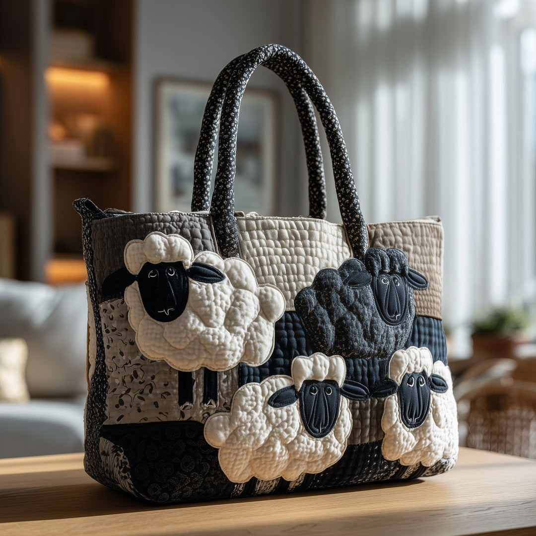 Τσάντα Tote με Κέντημα Sheep Heaven - Κωδικός GFTOHD8294