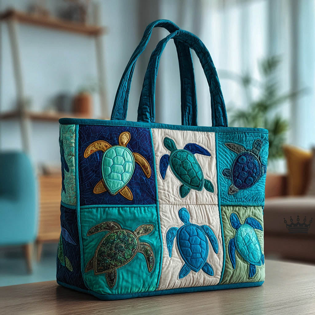 Τσάντα Tote με Κέντημα Χελώνα Tide GFTOTP9740