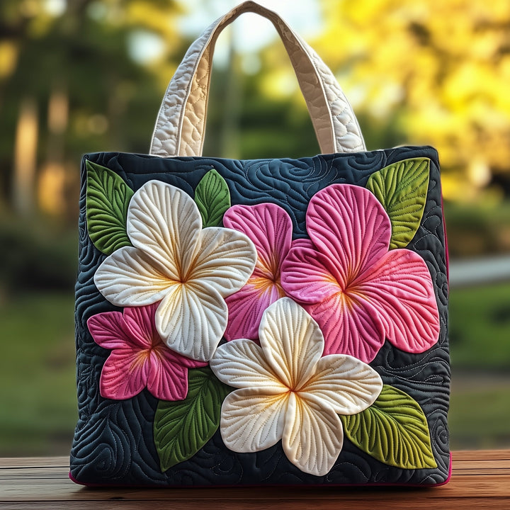 Τσάντα Tote Τροπικού Στυλ με Κουβέρτα Plumeria GFTOXM257
