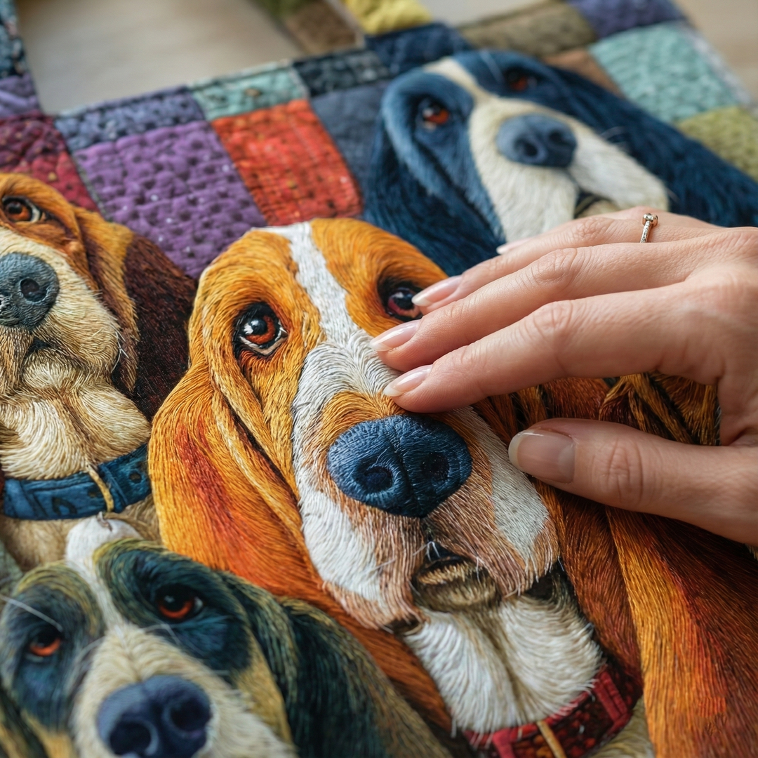 Τσάντα Tote Basset Hound με Κέντημα GFTONT6030