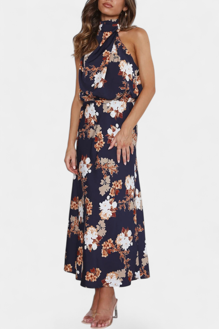 Λίζα | Maxi Floral Halter Dress