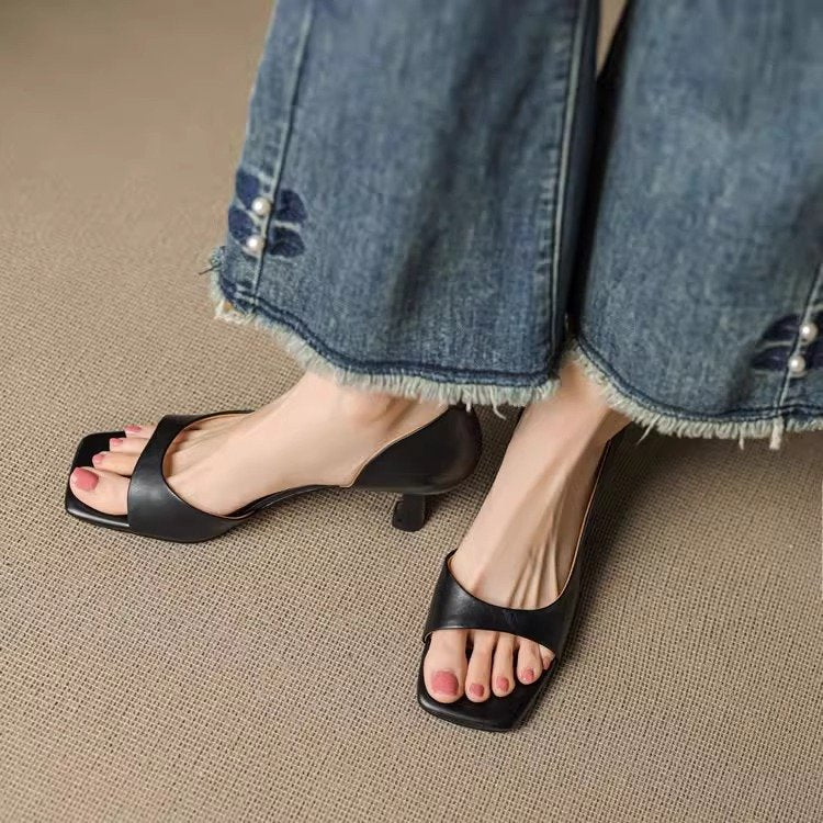 Αυθεντικά Δερμάτινα Ανοιχτά Τακούνια