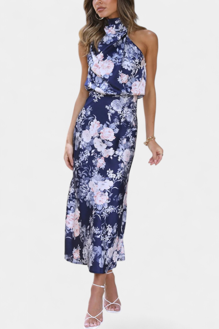 Λίζα | Maxi Floral Halter Dress