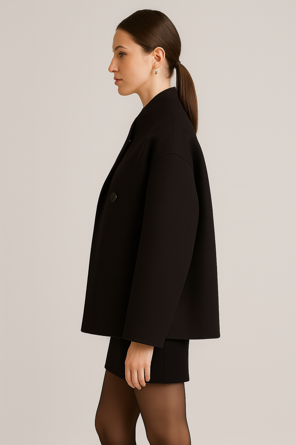 Γυναικείο Oversized Μπουφάν με Διπλό Κουμπί