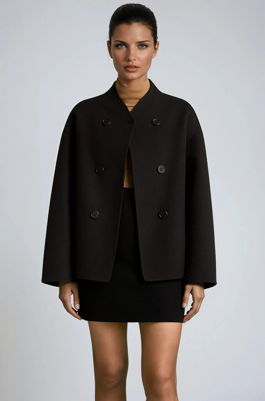 Γυναικείο Oversized Μπουφάν με Διπλό Κουμπί