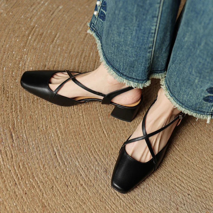 Ελαβί Authentic Leather Heels