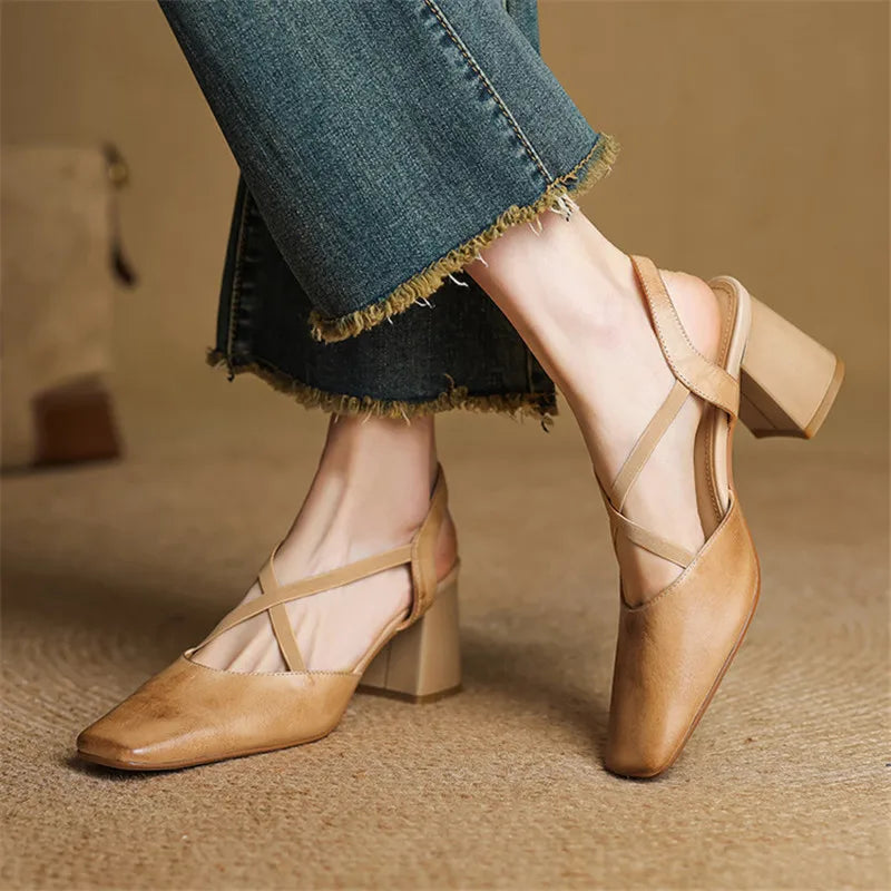 Γνήσιες Δερμάτινες Γόβες Πέτρα