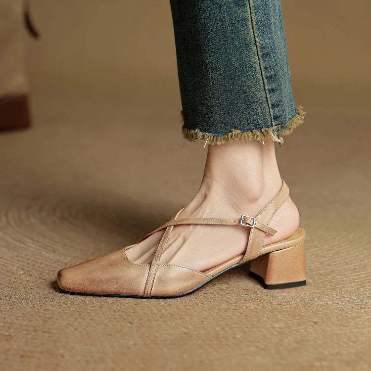 Ελαβί Authentic Leather Heels
