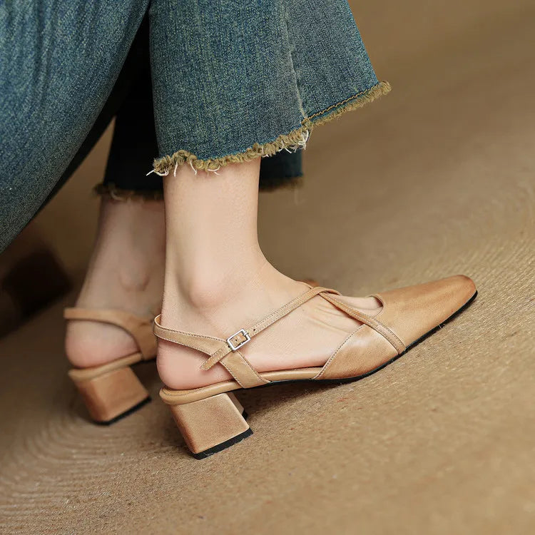 Ελαβί Authentic Leather Heels