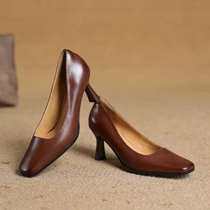 Δερμάτινα Παπούτσια Τακούνι Diara