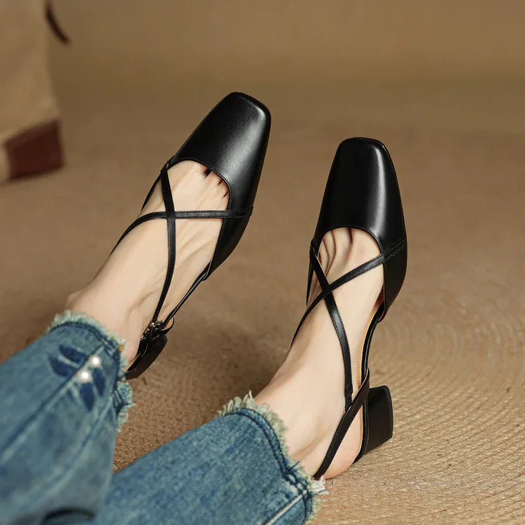Ελαβί Authentic Leather Heels