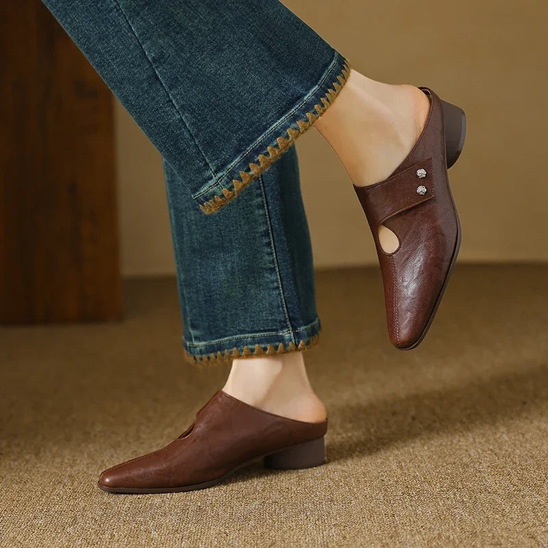Αυθεντικές Δερμάτινες Μπαλαρίνες με Μυτερή Μύτη