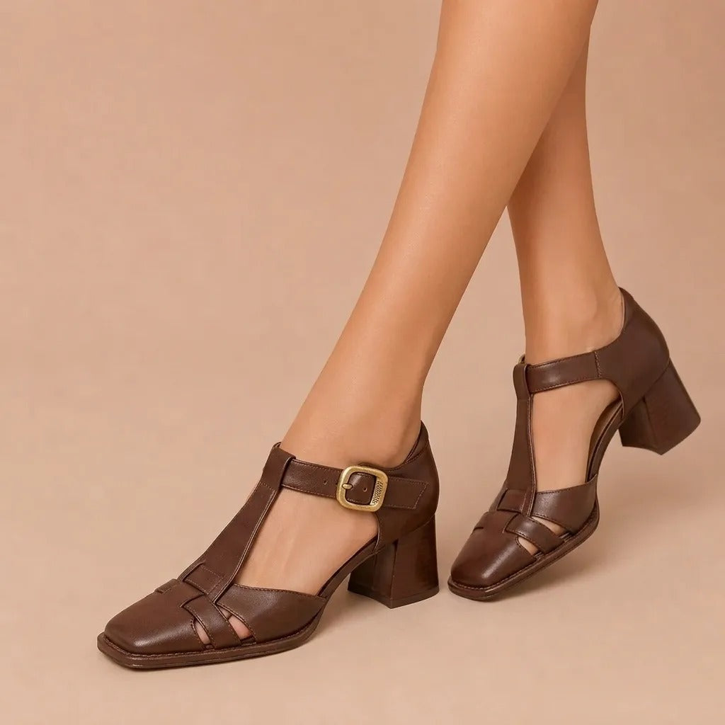 Eulalie | T-Strap Heeled Orthopedic Shoes