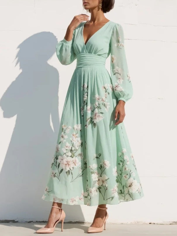 Denise | Midi Dress with Balloon Sleeves