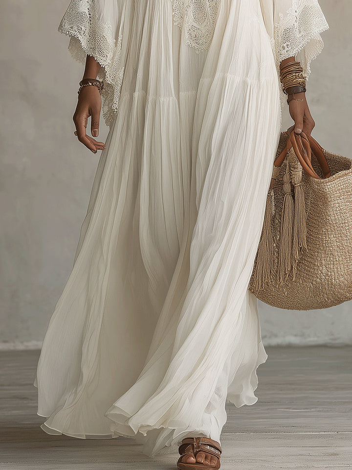 Teodóra | Maxi Dress with Bat Sleeves