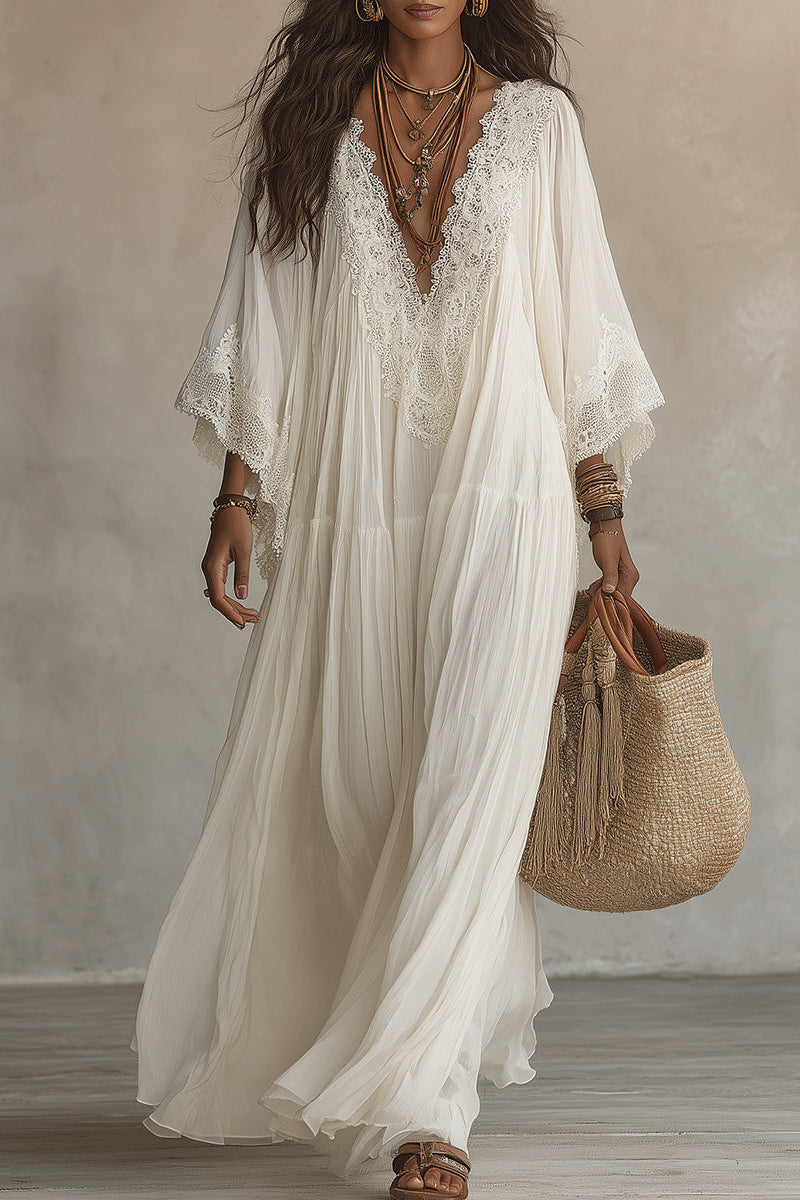 Teodóra | Maxi Dress with Bat Sleeves