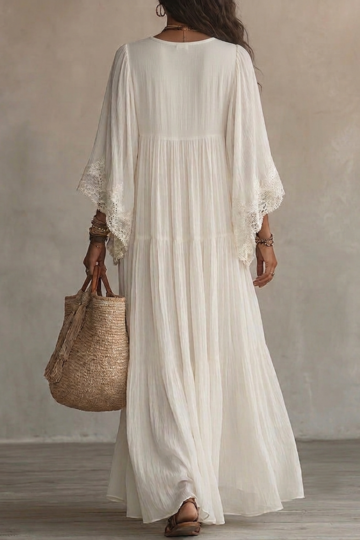 Teodóra | Maxi Dress with Bat Sleeves