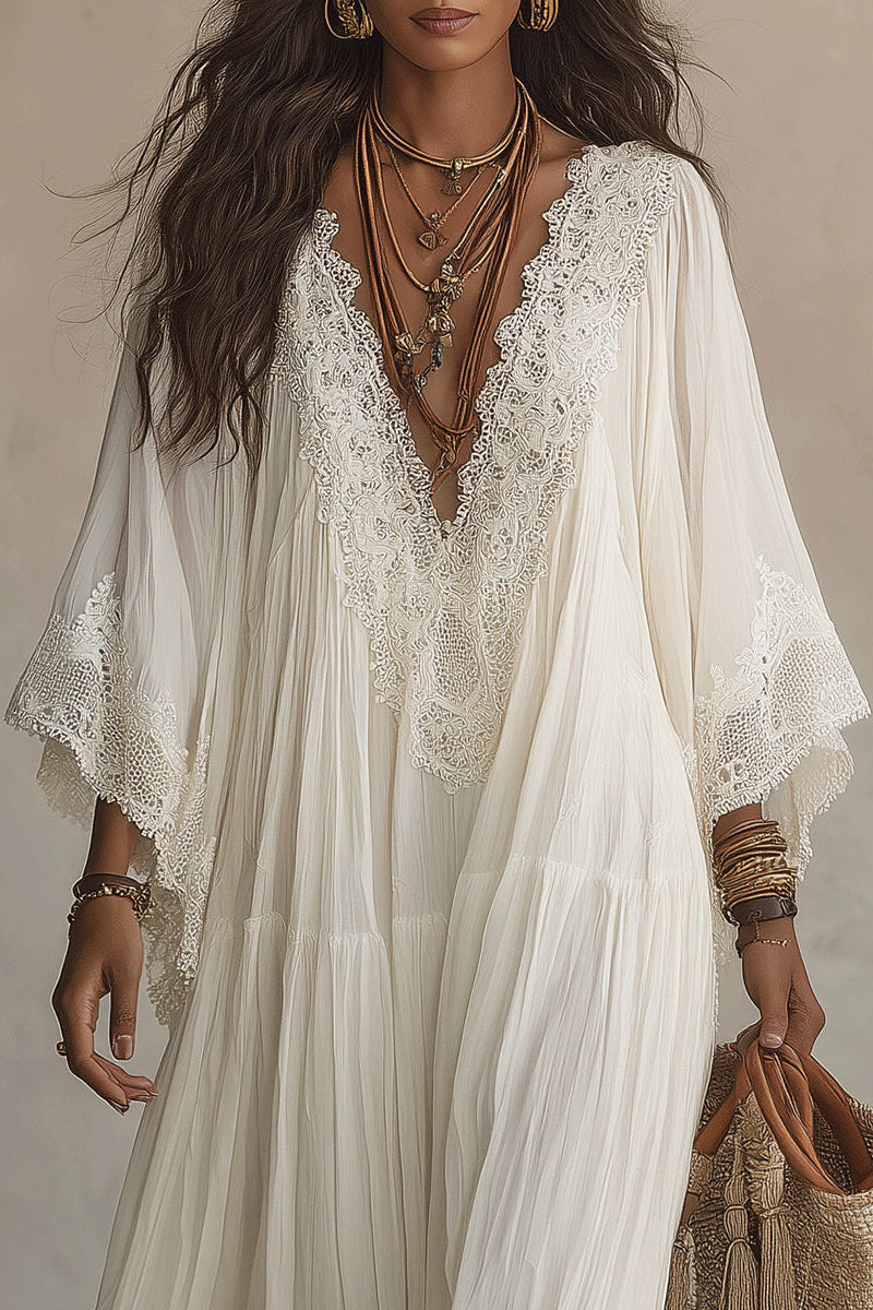 Teodóra | Maxi Dress with Bat Sleeves