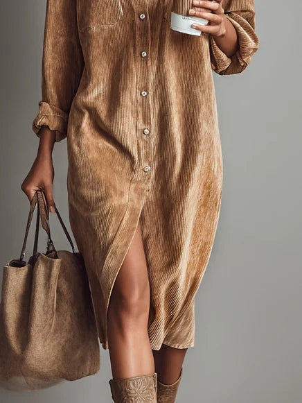 Drahomíla | Midi Dress with Button Detail and Chest Pockets