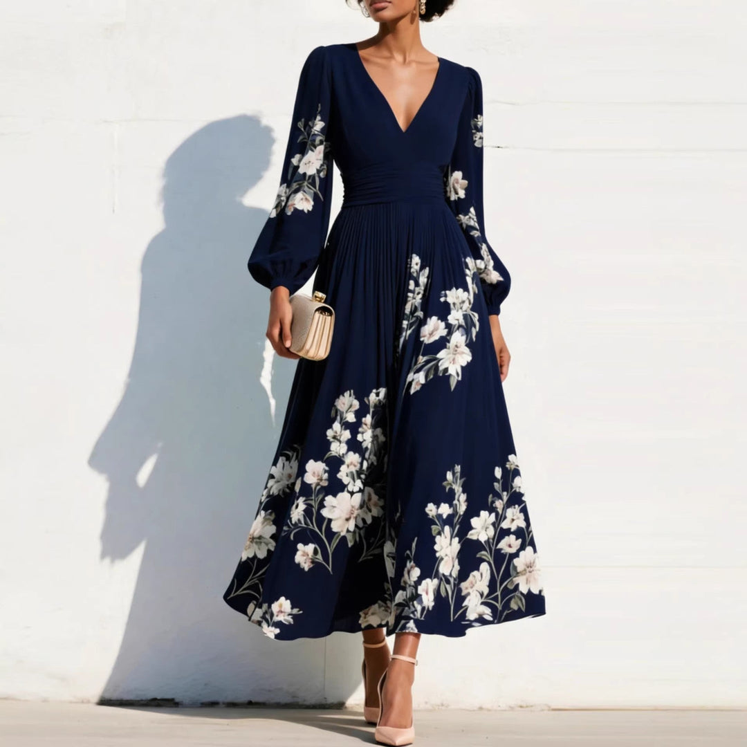 Denise | Midi Dress with Balloon Sleeves