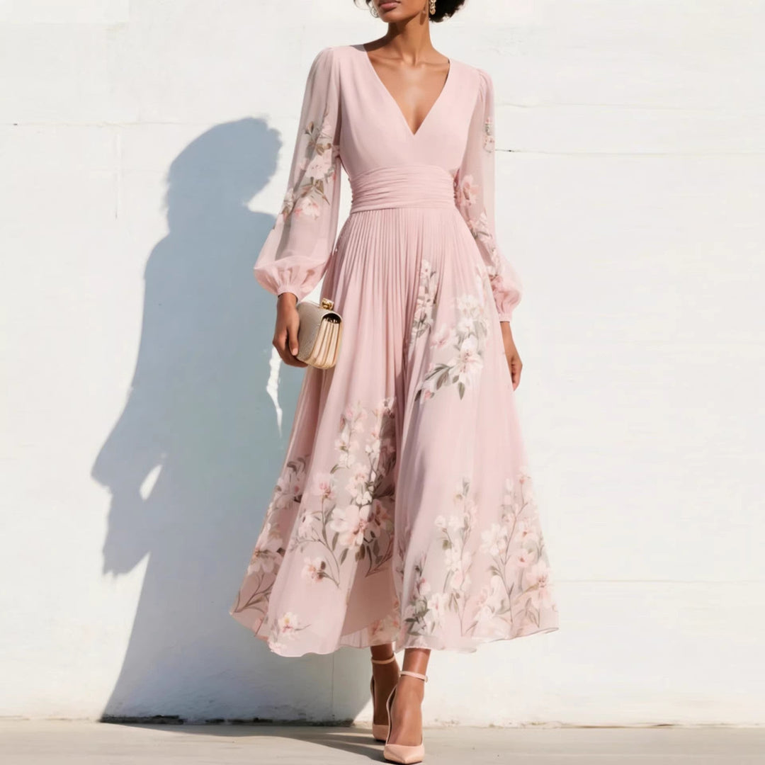 Denise | Midi Dress with Balloon Sleeves