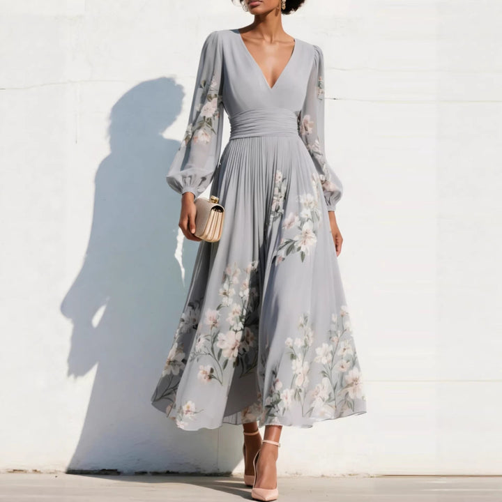 Denise | Midi Dress with Balloon Sleeves