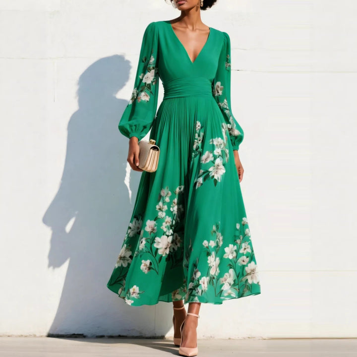 Denise | Midi Dress with Balloon Sleeves