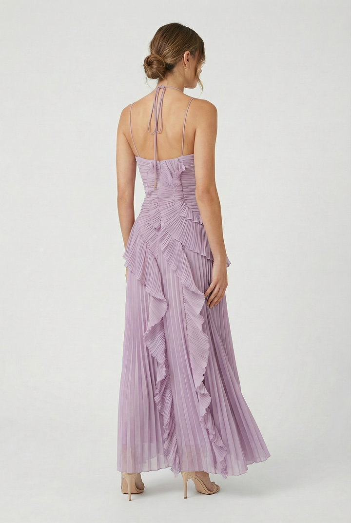 Bibiána | Asymmetrical Pleated Maxi Dress